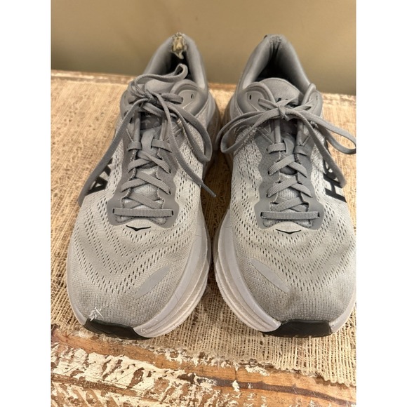 Hoka One One Bondi 8 Men\'s Sharkskin/Harbor Mist Running Shoes Sneakers Size 11D main image 8
